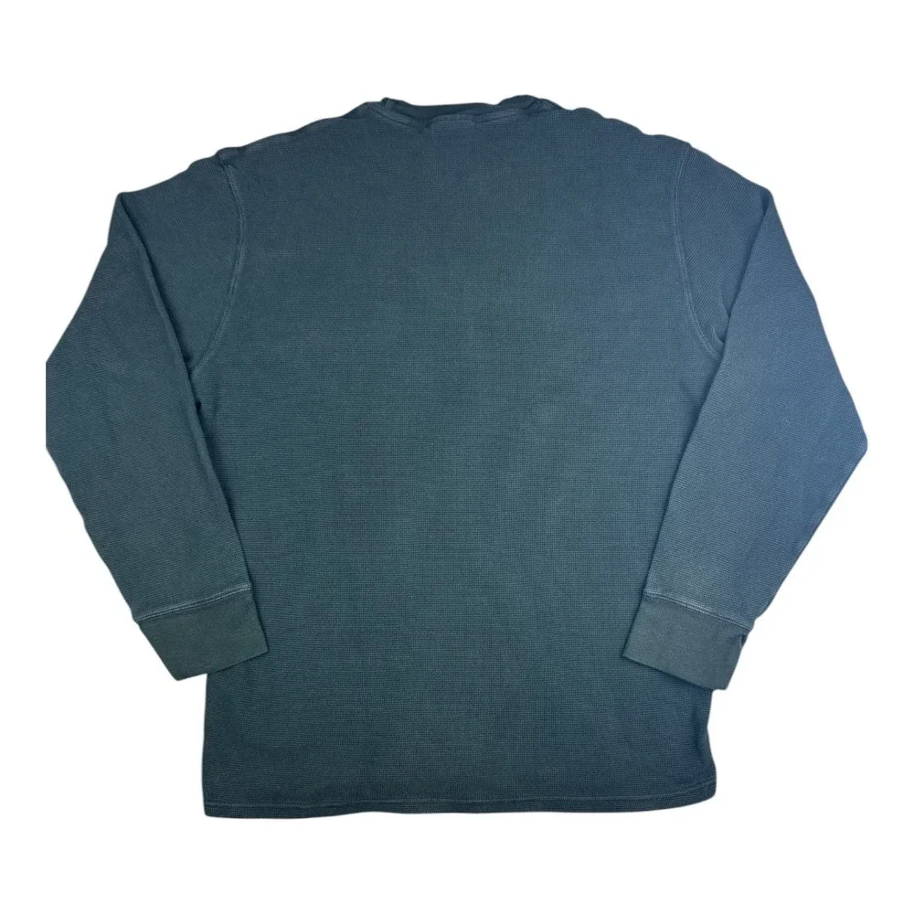 Polo Ralph Lauren Mens 2XL Black Waffle Knit Thermal Crewneck Sleepwear Top